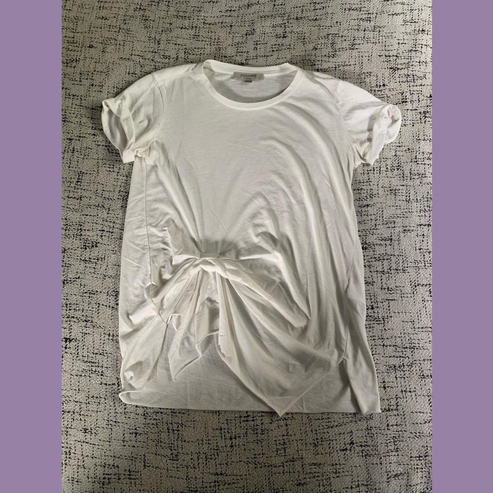 AllSaints white Riviera Devo shirt, size S